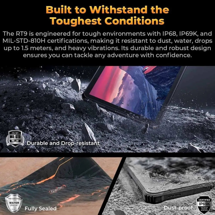 OUKITEL RT9 Rugged Tablet 4G 6GB+256GB 10.1Inch IP68