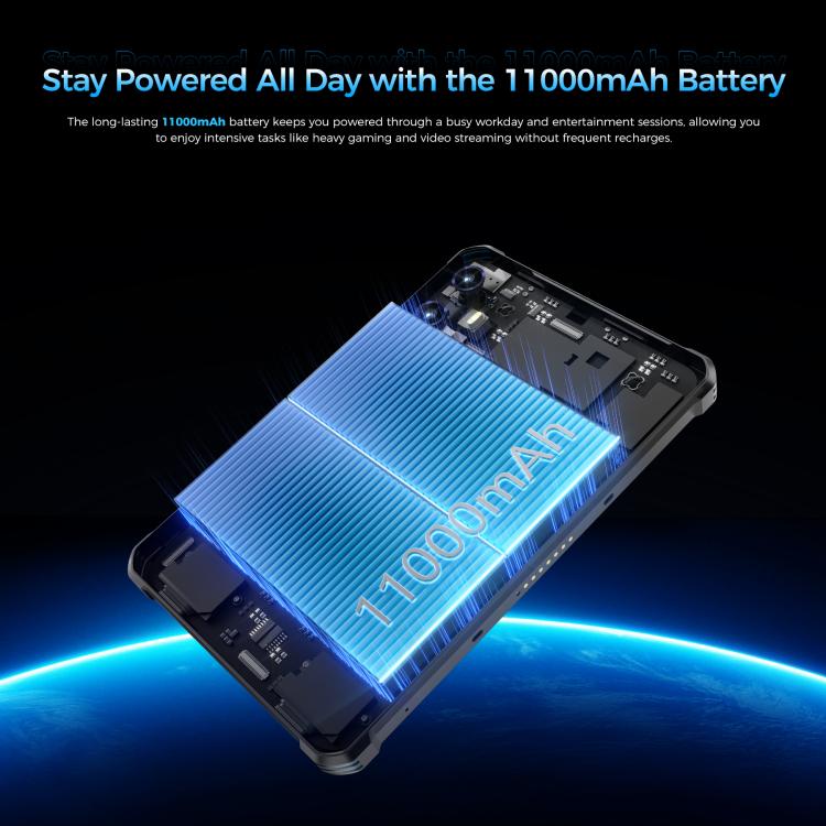 OUKITEL RT3 Plus 4G Network IP68/IP69K Rugged Tablet, 4GB+128GB, 8.0 inch Android 15 MediaTek G81 Octa-Core Support Dual SIM, EU Plug