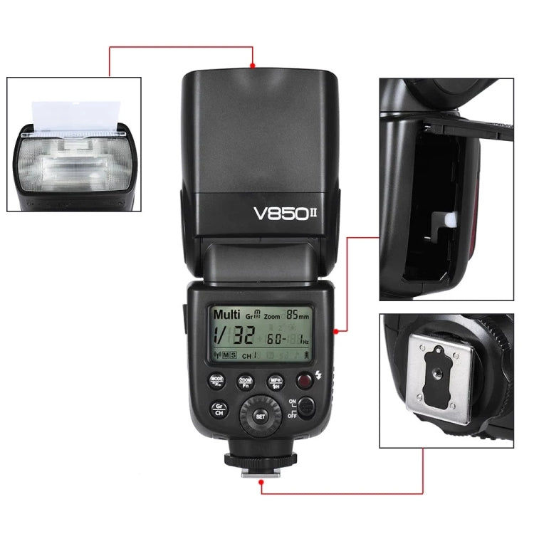 Godox V850II 2.4GHz Wireless 1/8000s HSS Flash Speedlite for Canon / Nikon DSLR Cameras