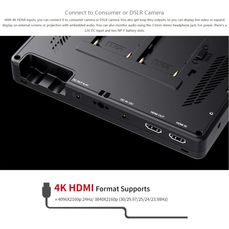 FEELWORLD LUT7 1920x1200 2200 nits 7 inch IPS Screen HDMI 4K Touch Screen Camera Field Monitor