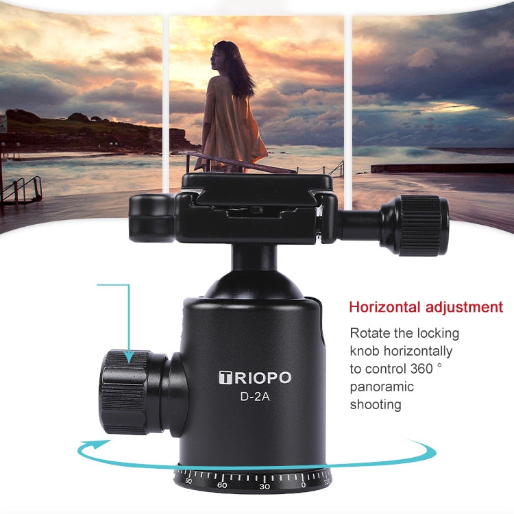 TRIOPO 853 Adjustable Portable Carbon Fiber Tripod with D2-A Ball Head for SLR Camera