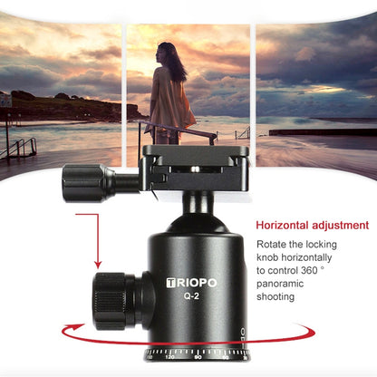 TRIOPO 888 Adjustable Portable Carbon Fiber Tripod with Q-2 Ball Head for SLR Camera, Pipe diameter: 28cm