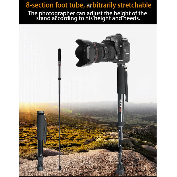 BEXIN P308A Portable Travel Outdoor DSLR Camera Aluminum Alloy Monopod Holder