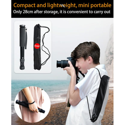 BEXIN P308B Portable Travel Outdoor DSLR Camera Aluminum Alloy Monopod Holder
