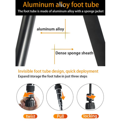 BEXIN P308B Portable Travel Outdoor DSLR Camera Aluminum Alloy Monopod Holder