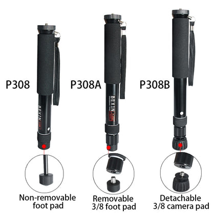 BEXIN P308B Portable Travel Outdoor DSLR Camera Aluminum Alloy Monopod Holder