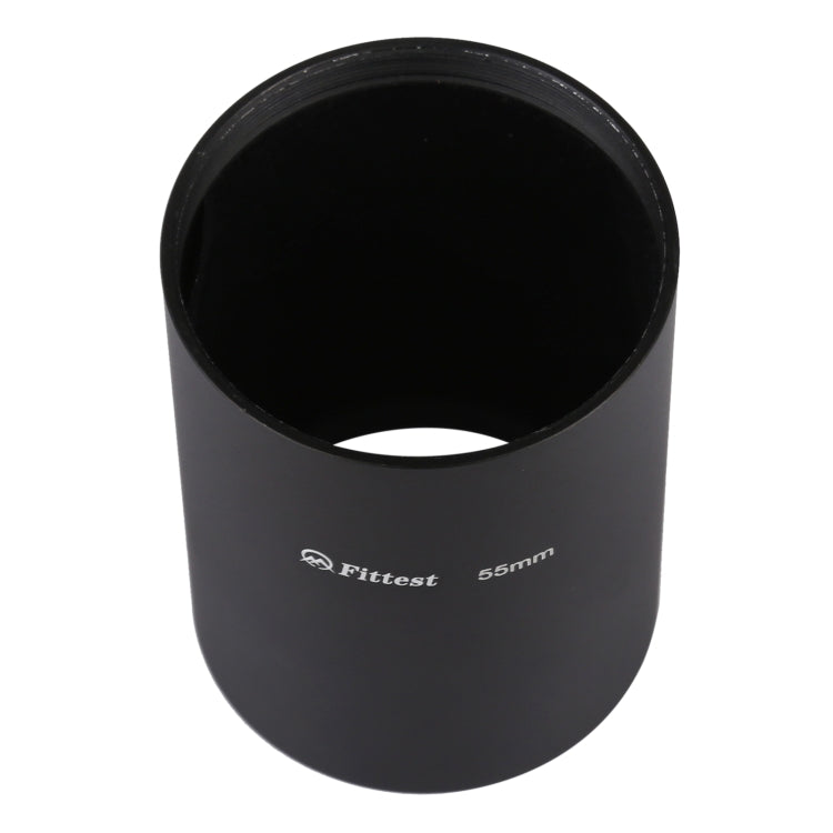 FITTEST 55mm Thread Type Straight Tube Full Metal Lens Hood Shade for Medium Telephoto Lens