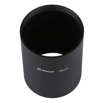FITTEST 55mm Thread Type Straight Tube Full Metal Lens Hood Shade for Medium Telephoto Lens