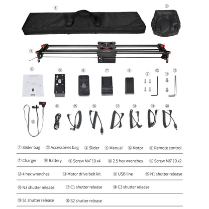 YELANGU L80TC 80cm Electrical Slide Rail Track with 2.4GHz Remote Control for SLR Cameras / Video Cameras