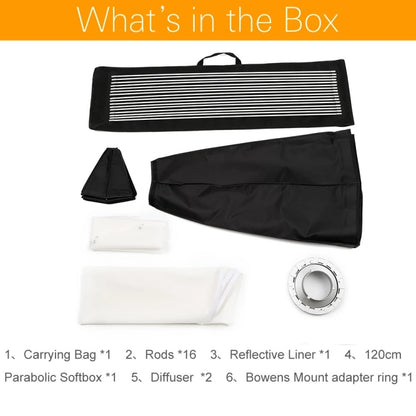 Godox P90L Diameter 90cm Parabolic Softbox Reflector Diffuser for Studio Speedlite Flash Softbox