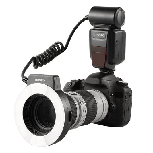 TRIOPO TR-15EX Macro Ring TTL Flash Light with 6 Different Size Adapter Rings For Canon E-TTL