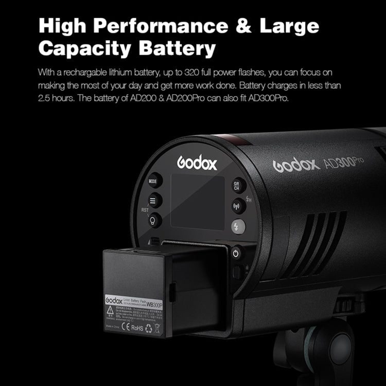 Godox  AD300 Pro 300Ws TTL HSS Pocket Flash Outdoor Speedlite Light Kits