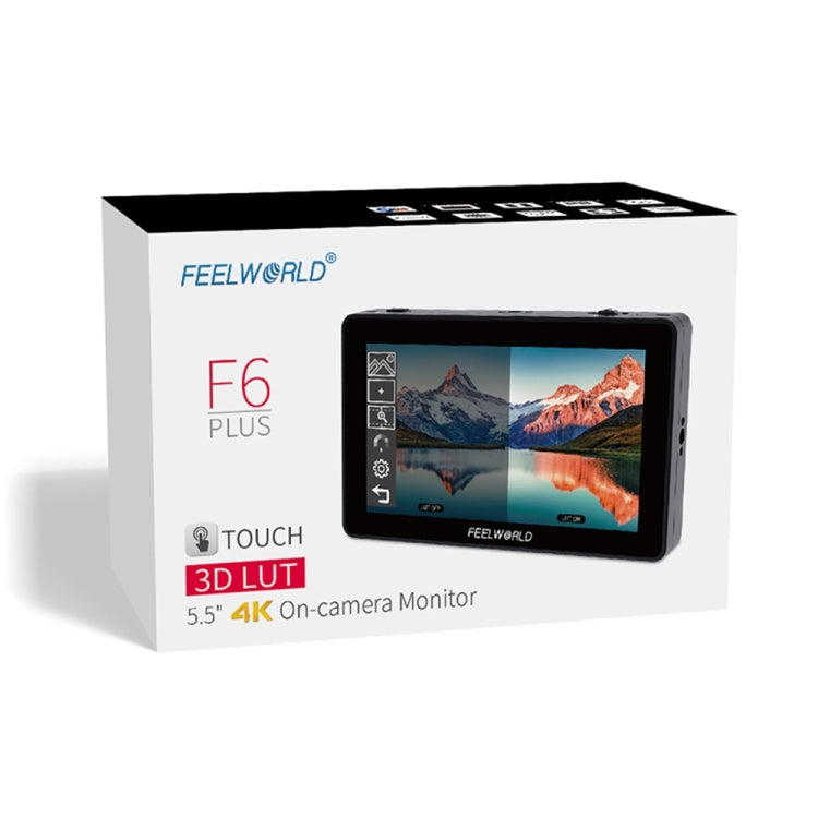 FEELWORLD F6 Plus V2 6 inch 3D LUT Touch Screen DSLR Camera Field Monitor, IPS FHD1920x1080 4K HDMI Input & Output, with Tilt Arm