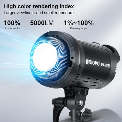 TRIOPO EX-60W Studio Flash Built-in Dissipate Heat System with EX-60III LED Single Light