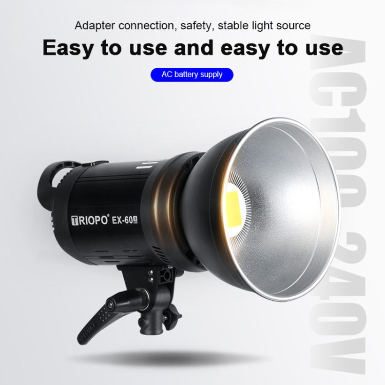 TRIOPO EX-60W Studio Flash Built-in Dissipate Heat System with EX-60III LED Single Light