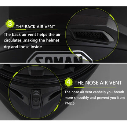 Soman 955 Skyeye Motorcycle Full / Open Face Bluetooth Helmet Headset Full Face, Supports Answer / Hang Up Calls, S, 55-56cm, M, 57-58cm, L, 59-60cm, XL, 61-62cm, XXL, 63-64cm
