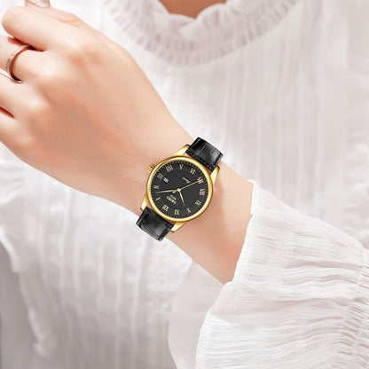 SKMEI 9058 Multifunctional Outdoor Fashion Waterproof Gold Shell Quartz Wrist Watch, Women Style Black Face Black Strap, Women Style Silver Face Brown Strap, Women Style Gold Face Brown Strap, Men Style Silver Face Brown Strap��������������������������...