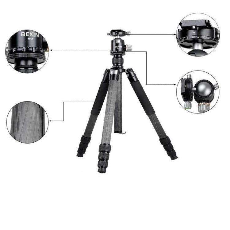 BEXIN W324C M44 Carbon Fiber Tripod Stable Shooting Camera for Vdeo Point Dslr Camera