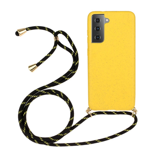 Wheat Straw Material + TPU Protective Case with Lanyard, For Huawei P smart 2020, For Samsung Galaxy S21 5G, For Samsung Galaxy S21+ 5G, For Samsung Galaxy S21 Ultra 5G, For Samsung Galaxy S20 FE, For Samsung Galaxy A21s, For Samsung Galaxy A51