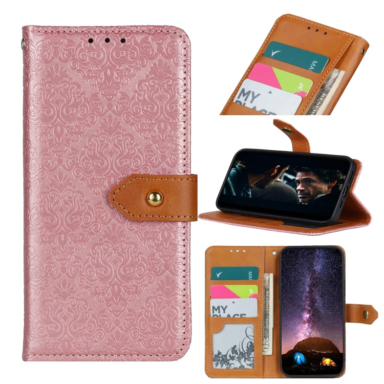 European Floral Embossed Copper Buckle Horizontal Flip PU Leather Case with Holder & Card Slots & Wallet & Photo Frame, For Samsung Galaxy A02s, For Samsung Galaxy A21s, For Samsung Galaxy A31, For Samsung Galaxy A41, For Samsung Galaxy A51 5G���������...