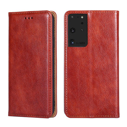 PU + TPU Gloss Oil Solid Color Magnetic Horizontal Flip Leather Case with Holder & Card Slot & Wallet, For Samsung Galaxy S21+ 5G, For Samsung Galaxy S21 Ultra 5G