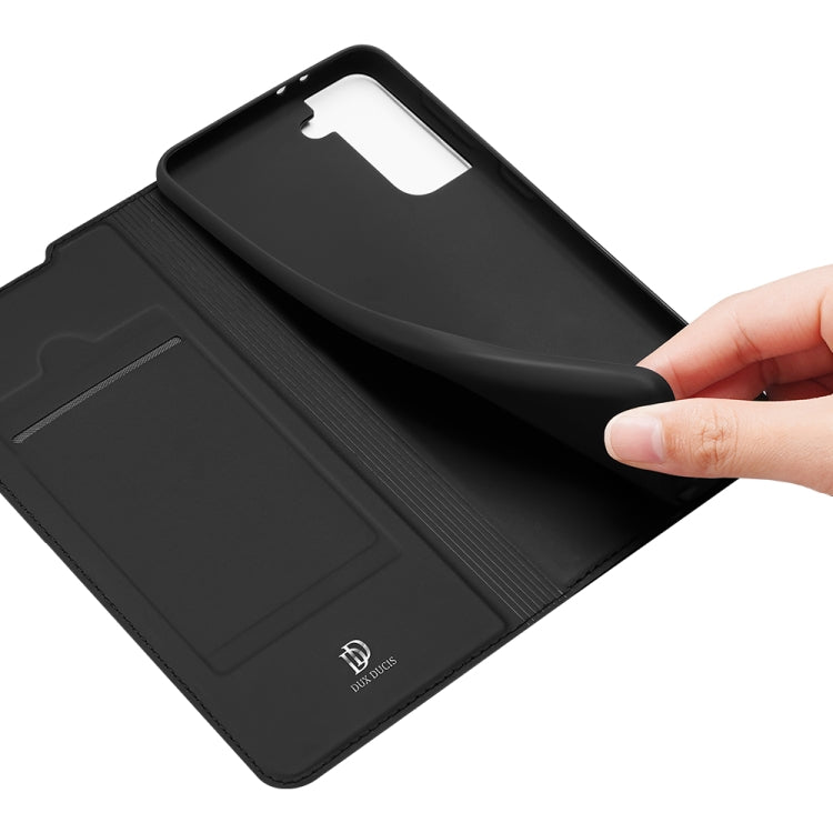 DUX DUCIS Skin Pro Series Horizontal Flip PU + TPU Leather Case with Holder & Card Slots, For Samsung Galaxy A02s 166.5mm Version, For Samsung Galaxy S21 5G, For Samsung Galaxy S21+ 5G, For Samsung Galaxy S21 Ultra 5G�����������������������������������...