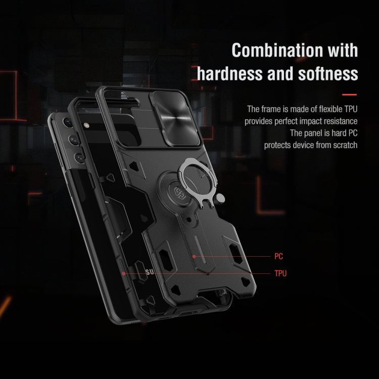 NILLKIN Shockproof CamShield Armor Protective Case with Invisible Ring Holder, For Samsung Galaxy S21+ 5G, For Samsung Galaxy S21 Ultra 5G