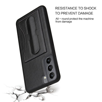 Fierre Shann Full Coverage Protective Leather Case with Holder & Card Slot, For Samsung Galaxy S21 5G, For Samsung Galaxy S21+ 5G, For Samsung Galaxy S21 Ultra 5G