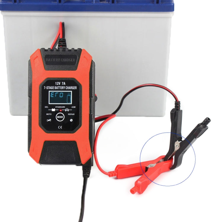 FOXSUR Car / Motorcycle Repair Charger 12V 7A 7-stage + Multi-battery Mode Lead-acid Battery Charger, US Plug, EU Plug, JP Plug, UK Plug