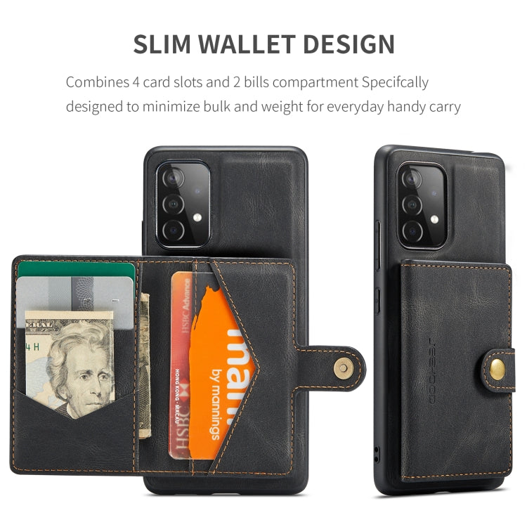 JEEHOOD Retro Magnetic Detachable Protective Case with Wallet & Card Slot & Holder, For Samsung Galaxy A52 5G, For Samsung Galaxy A72 5G, For Samsung Galaxy A12 5G, For Samsung Galaxy A42 5G, For Samsung Galaxy A51 5G, For Samsung Galaxy A71 5G