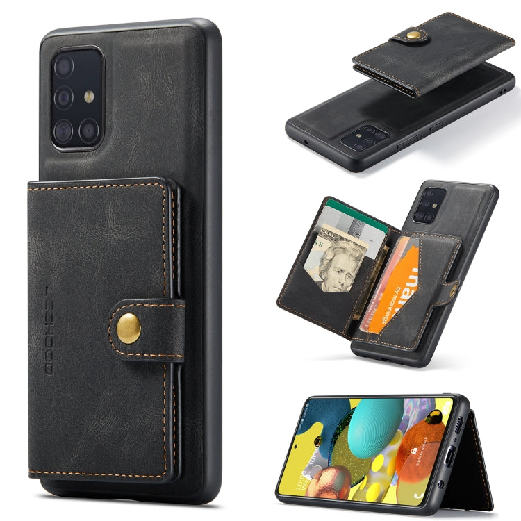 JEEHOOD Retro Magnetic Detachable Protective Case with Wallet & Card Slot & Holder, For Samsung Galaxy A52 5G, For Samsung Galaxy A72 5G, For Samsung Galaxy A12 5G, For Samsung Galaxy A42 5G, For Samsung Galaxy A51 5G, For Samsung Galaxy A71 5G