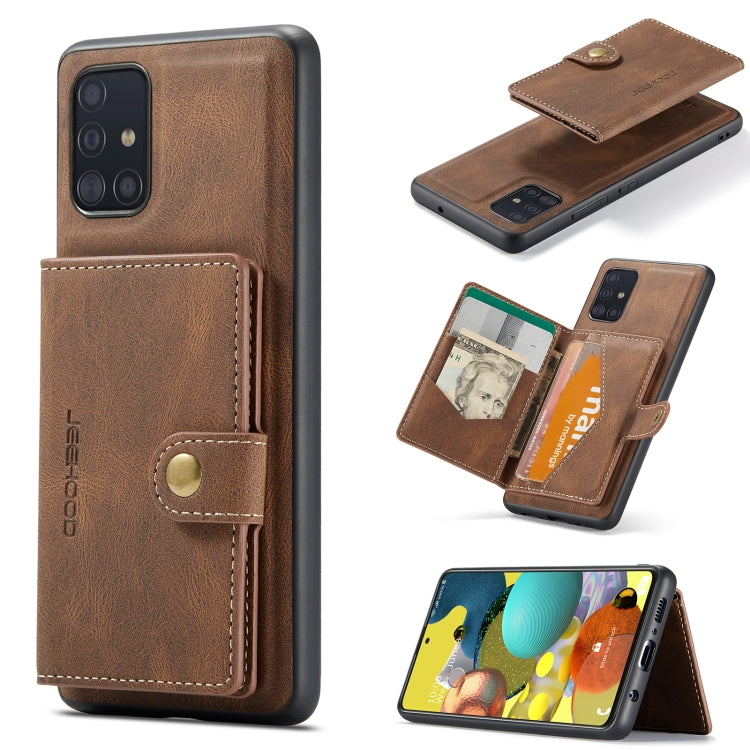 JEEHOOD Retro Magnetic Detachable Protective Case with Wallet & Card Slot & Holder, For Samsung Galaxy A52 5G, For Samsung Galaxy A72 5G, For Samsung Galaxy A12 5G, For Samsung Galaxy A42 5G, For Samsung Galaxy A51 5G, For Samsung Galaxy A71 5G