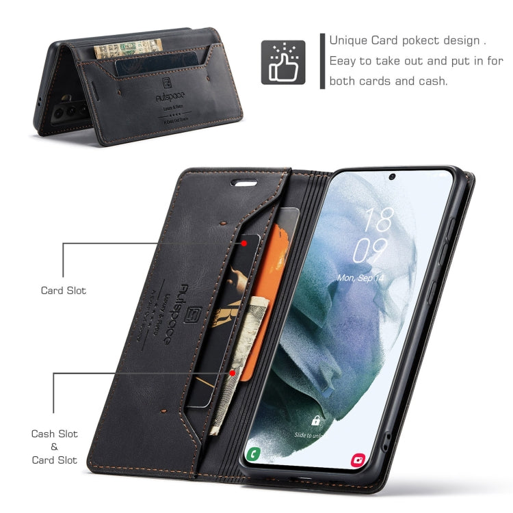 AutSpace A01 Retro Skin-feel Crazy Horse Texture Horizontal Flip Leather Case with Holder & Card Slots & Wallet & RFID, For Samsung Galaxy S21 5G, For Samsung Galaxy S21+ 5G, For Samsung Galaxy S21 Ultra 5G, For Samsung Galaxy S20, For Samsung Galaxy S...