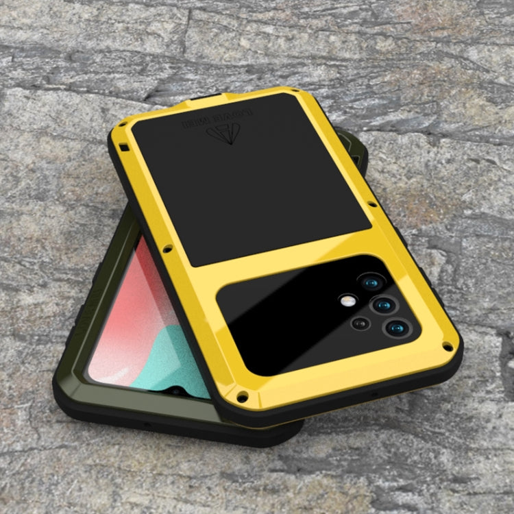 LOVE MEI Metal Shockproof Waterproof Dustproof Protective Case with Glass, For Samsung Galaxy A32 5G, For Samsung Galaxy A42, For Samsung Galaxy A52 5G / 4G, For Samsung Galaxy S21 5G, For Samsung Galaxy S21+ 5G, For Samsung Galaxy A72 5G / 4G