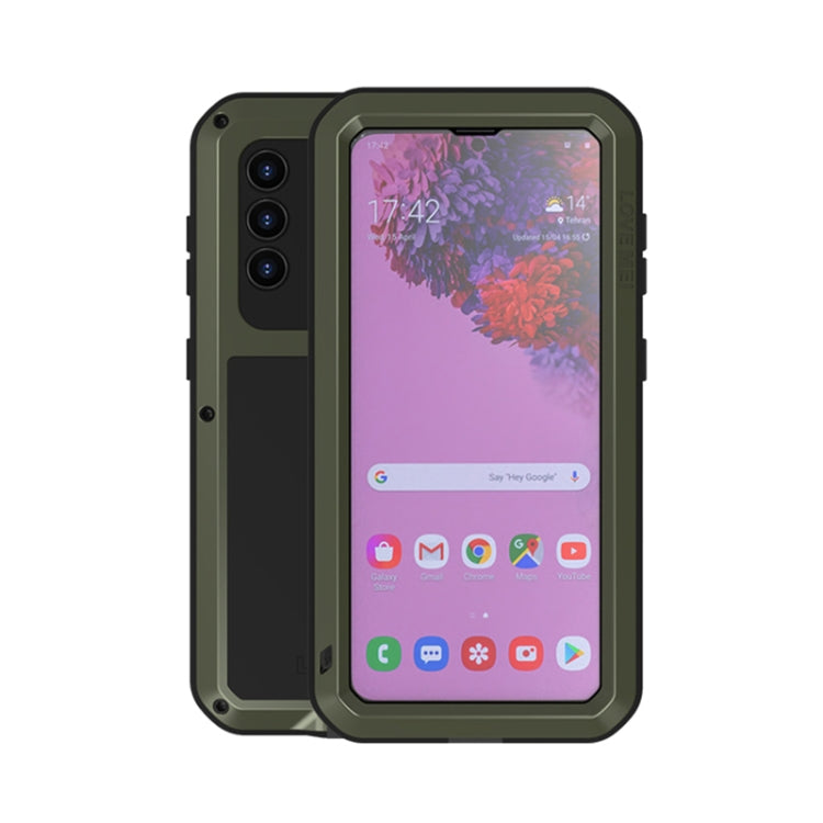 LOVE MEI Metal Shockproof Waterproof Dustproof Protective Case with Glass, For Samsung Galaxy A32 5G, For Samsung Galaxy A42, For Samsung Galaxy A52 5G / 4G, For Samsung Galaxy S21 5G, For Samsung Galaxy S21+ 5G, For Samsung Galaxy A72 5G / 4G