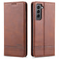 AZNS Magnetic Calf Texture Horizontal Flip Leather Case with Card Slots & Holder & Wallet, For Samsung Galaxy S21 FE