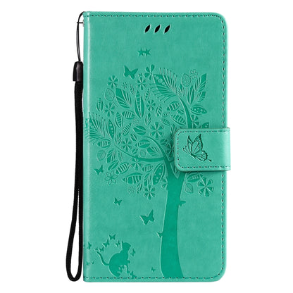Tree & Cat Pattern Pressed Printing Horizontal Flip PU Leather Case with Holder & Card Slots & Wallet & Lanyard, For Xiaomi Redmi Note 10 4G, For Xiaomi Redmi Note 10 Pro, For Samsung Galaxy A32 4G, For Samsung Galaxy S21 FE, For Xiaomi Mi 11 Lite 5G��...