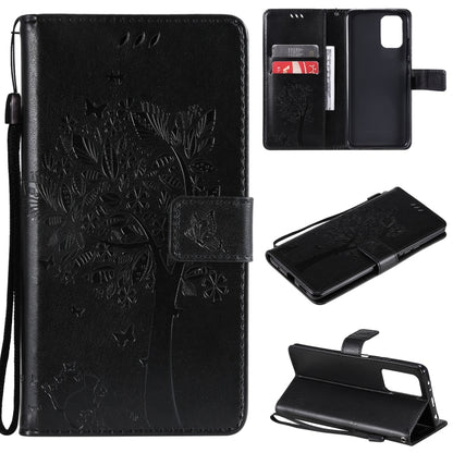 Tree & Cat Pattern Pressed Printing Horizontal Flip PU Leather Case with Holder & Card Slots & Wallet & Lanyard, For Xiaomi Redmi Note 10 4G, For Xiaomi Redmi Note 10 Pro, For Samsung Galaxy A32 4G, For Samsung Galaxy S21 FE, For Xiaomi Mi 11 Lite 5G��...