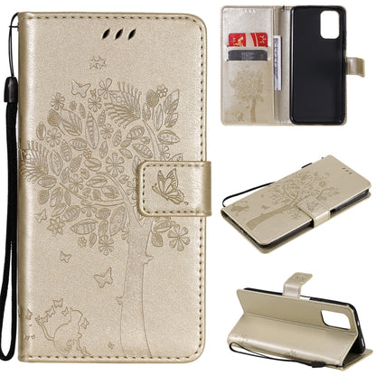 Tree & Cat Pattern Pressed Printing Horizontal Flip PU Leather Case with Holder & Card Slots & Wallet & Lanyard, For Xiaomi Redmi Note 10 4G, For Xiaomi Redmi Note 10 Pro, For Samsung Galaxy A32 4G, For Samsung Galaxy S21 FE, For Xiaomi Mi 11 Lite 5G��...