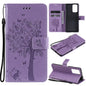 Tree & Cat Pattern Pressed Printing Horizontal Flip PU Leather Case with Holder & Card Slots & Wallet & Lanyard, For Xiaomi Redmi Note 10 4G, For Xiaomi Redmi Note 10 Pro, For Samsung Galaxy A32 4G, For Samsung Galaxy S21 FE, For Xiaomi Mi 11 Lite 5G��...