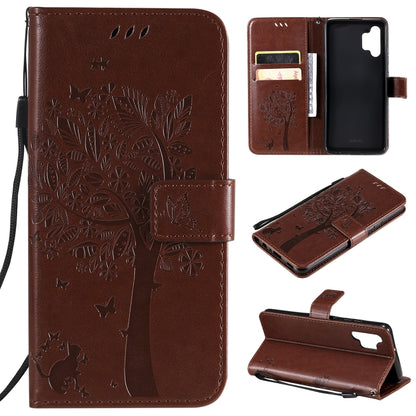 Tree & Cat Pattern Pressed Printing Horizontal Flip PU Leather Case with Holder & Card Slots & Wallet & Lanyard, For Xiaomi Redmi Note 10 4G, For Xiaomi Redmi Note 10 Pro, For Samsung Galaxy A32 4G, For Samsung Galaxy S21 FE, For Xiaomi Mi 11 Lite 5G��...