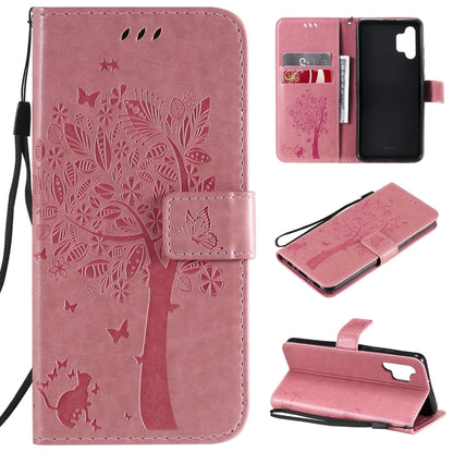 Tree & Cat Pattern Pressed Printing Horizontal Flip PU Leather Case with Holder & Card Slots & Wallet & Lanyard, For Xiaomi Redmi Note 10 4G, For Xiaomi Redmi Note 10 Pro, For Samsung Galaxy A32 4G, For Samsung Galaxy S21 FE, For Xiaomi Mi 11 Lite 5G��...