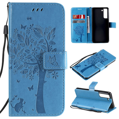 Tree & Cat Pattern Pressed Printing Horizontal Flip PU Leather Case with Holder & Card Slots & Wallet & Lanyard, For Xiaomi Redmi Note 10 4G, For Xiaomi Redmi Note 10 Pro, For Samsung Galaxy A32 4G, For Samsung Galaxy S21 FE, For Xiaomi Mi 11 Lite 5G��...