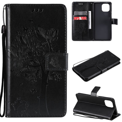Tree & Cat Pattern Pressed Printing Horizontal Flip PU Leather Case with Holder & Card Slots & Wallet & Lanyard, For Xiaomi Redmi Note 10 4G, For Xiaomi Redmi Note 10 Pro, For Samsung Galaxy A32 4G, For Samsung Galaxy S21 FE, For Xiaomi Mi 11 Lite 5G��...