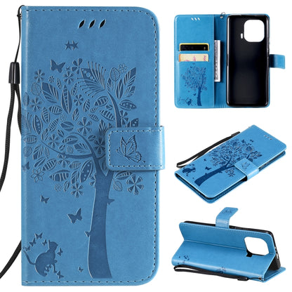 Tree & Cat Pattern Pressed Printing Horizontal Flip PU Leather Case with Holder & Card Slots & Wallet & Lanyard, For Xiaomi Redmi Note 10 4G, For Xiaomi Redmi Note 10 Pro, For Samsung Galaxy A32 4G, For Samsung Galaxy S21 FE, For Xiaomi Mi 11 Lite 5G��...