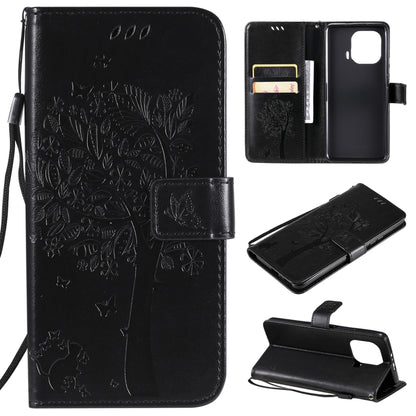 Tree & Cat Pattern Pressed Printing Horizontal Flip PU Leather Case with Holder & Card Slots & Wallet & Lanyard, For Xiaomi Redmi Note 10 4G, For Xiaomi Redmi Note 10 Pro, For Samsung Galaxy A32 4G, For Samsung Galaxy S21 FE, For Xiaomi Mi 11 Lite 5G��...