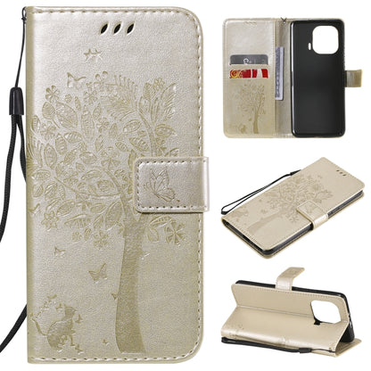 Tree & Cat Pattern Pressed Printing Horizontal Flip PU Leather Case with Holder & Card Slots & Wallet & Lanyard, For Xiaomi Redmi Note 10 4G, For Xiaomi Redmi Note 10 Pro, For Samsung Galaxy A32 4G, For Samsung Galaxy S21 FE, For Xiaomi Mi 11 Lite 5G��...