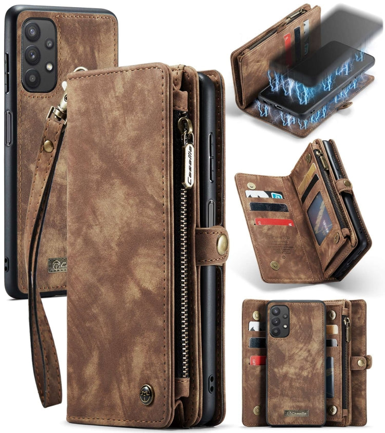 CaseMe Detachable Multifunctional Horizontal Flip Leather Case, with Card Slot & Holder & Zipper Wallet & Photo Frame, For Samsung Galaxy A12, For Samsung Galaxy A32 5G