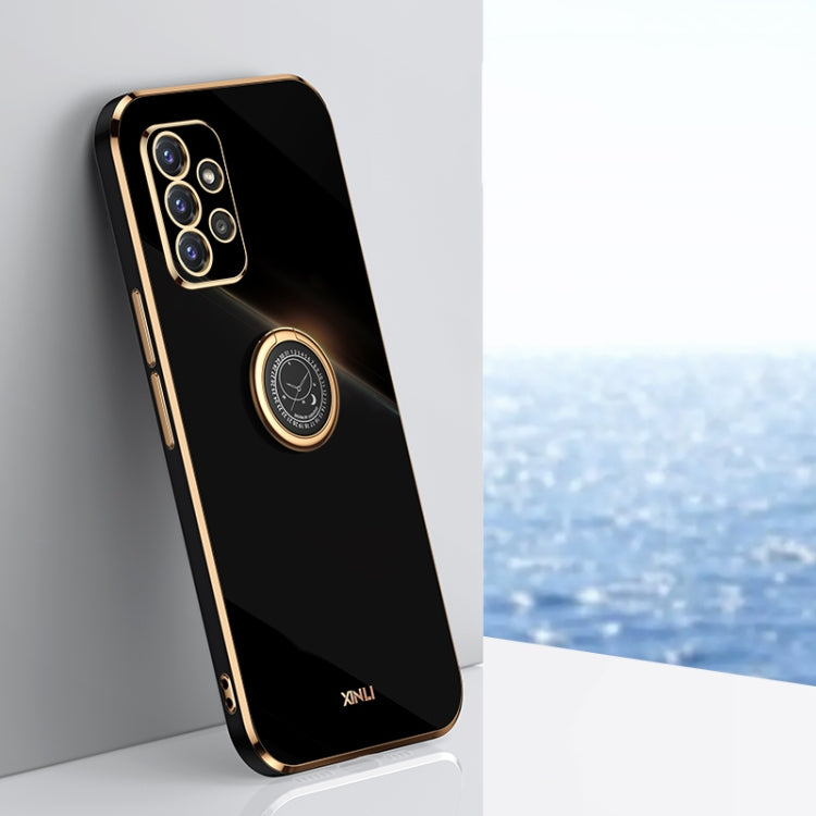 XINLI Straight Edge 6D Electroplate TPU Phone Case with Ring Holder, For Samsung Galaxy A22 4G, For Samsung Galaxy A52 5G, For Samsung Galaxy A72 5G, For Samsung Galaxy A82 5G
