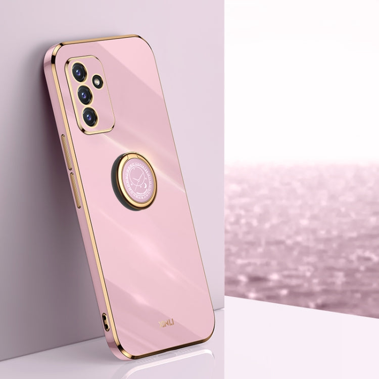 XINLI Straight Edge 6D Electroplate TPU Phone Case with Ring Holder, For Samsung Galaxy A22 4G, For Samsung Galaxy A52 5G, For Samsung Galaxy A72 5G, For Samsung Galaxy A82 5G